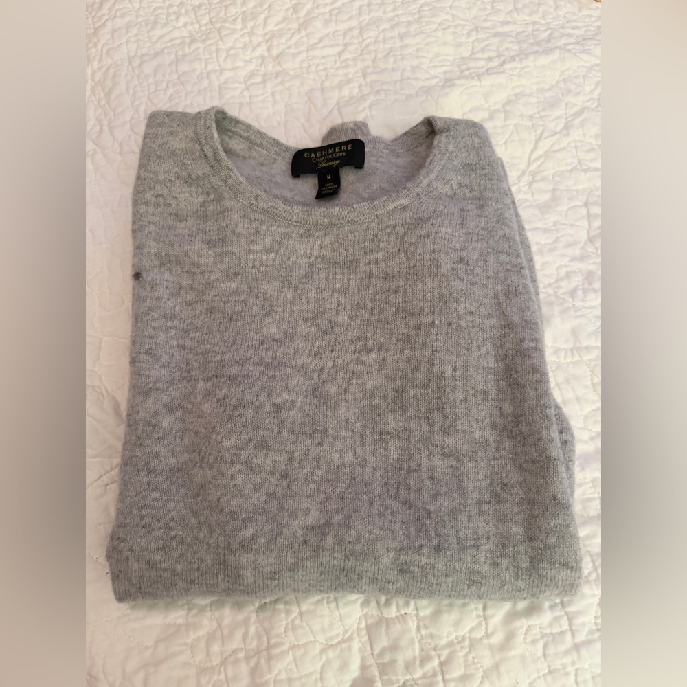 Charter Club Light Gray Cashmere Sweater
